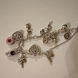 James Avery Silver Bracelet with Pink Charm